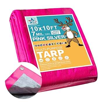 STARPYNG-7 Mil Pink/Silver 10x10 Feet Tarp-Multifunctional