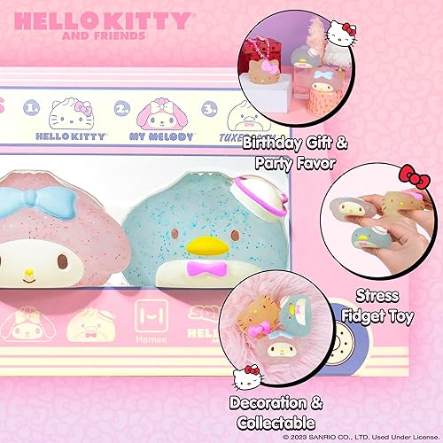 Miniatura 2 de Hamee SquiSHU Sanrio - Bollo de vapor con purpurina dorada bonito juguete sensorial lleno de agua bola suave para apretar terapia de manos relajante