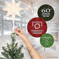 Vista 7 de National Tree Company 7.5 ft Acacia Flocked Artificial Christmas Tree, Unlit Christmas Decoration, Hinged Branches, Includes Metal Stand