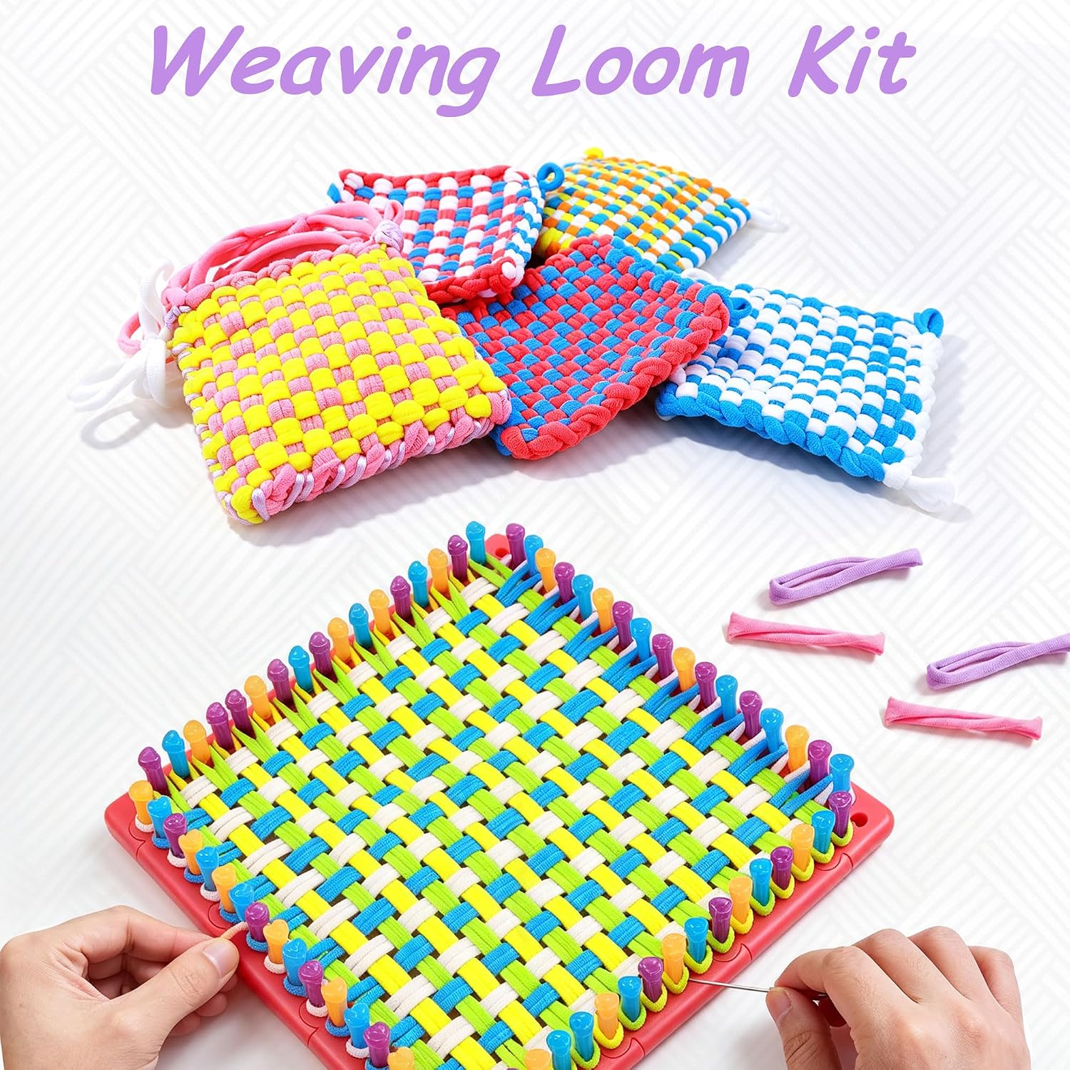 DIY Weaving Loom Kit, Handmade Braiding Set, Beginner Knitting Activity
