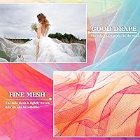 Vista 4 de Rollos de tela de tul blanco de 54 pulgadas por 20 yardas, perno de carrete de tutú para decoración de bodas, falda tutú de baby shower, envoltura