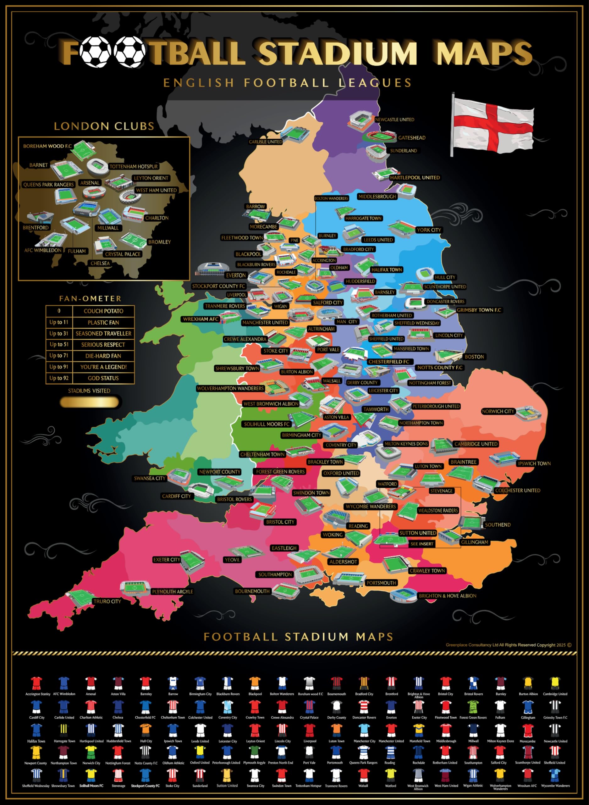 Amazon.com: Scratch off Maps English Football Stadiums - Top 5