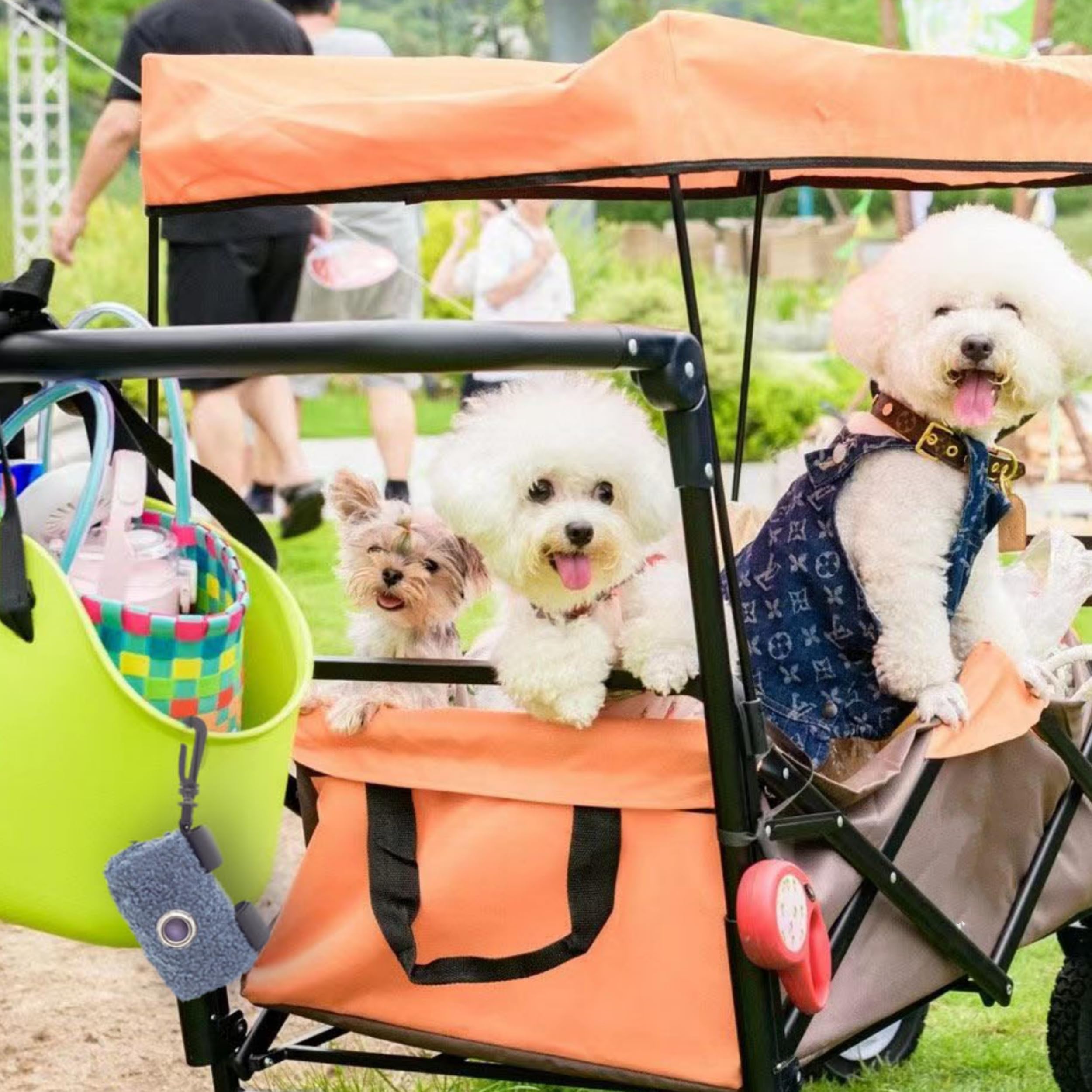 Fluffy Dog Poop Bag Holder - Portable Waste Bag Dispenser For Leash, Soft Fabric With Clip | Includes 1 Roll Of Bags, Pale Yellow - View #12