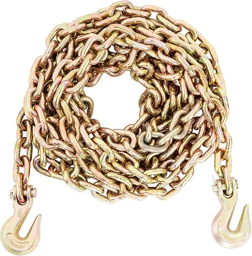 Miniatura 9 de VEVOR Cadena de carpeta de transporte, cadena de remolque de 38 x 20 pies con ganchos de agarre, carga de trabajo segura de 7100 libras, cadena de