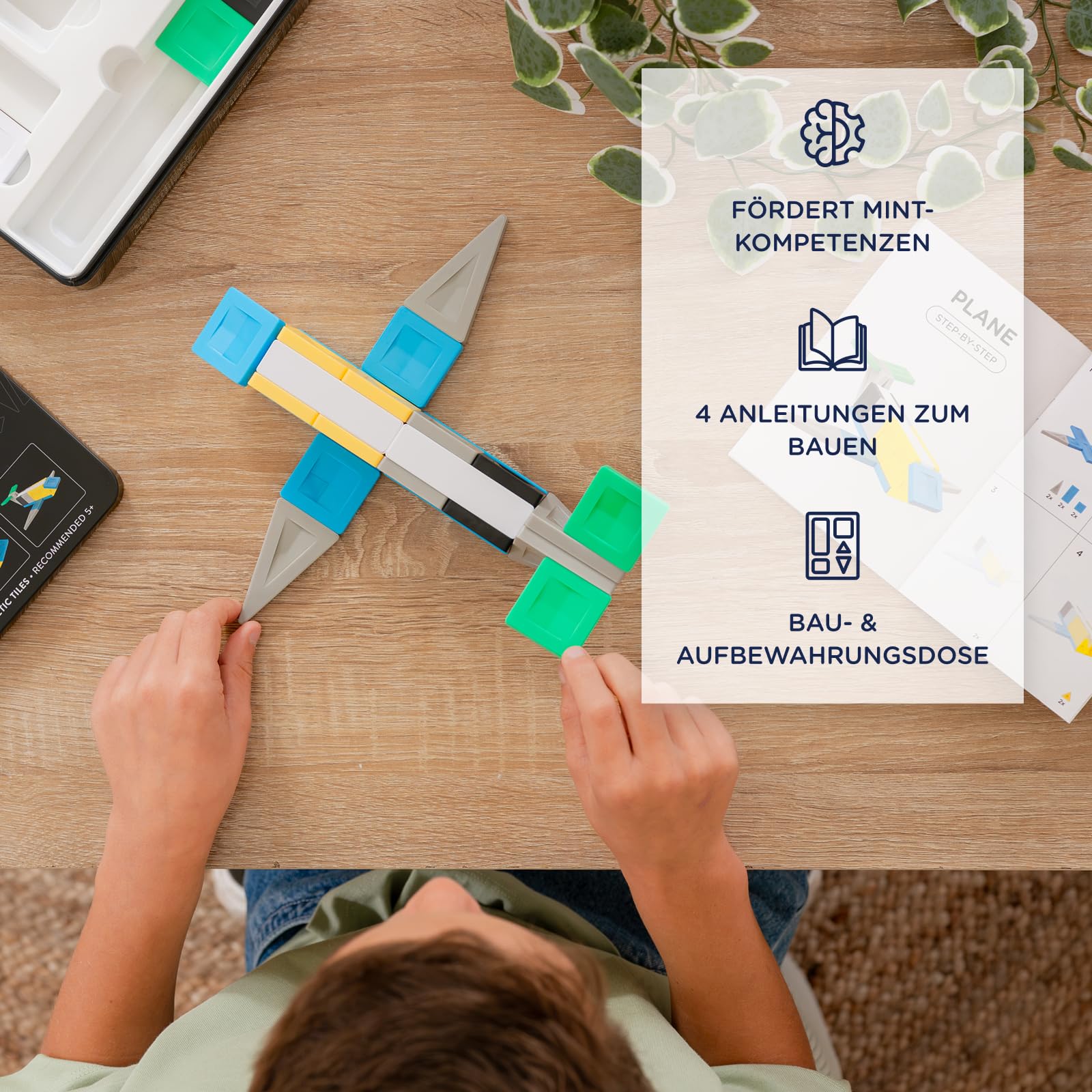 CONNETIX PRO Magnetbausteine Baue es auf 4 Arten Fahrzeugpaket, 30 Stück