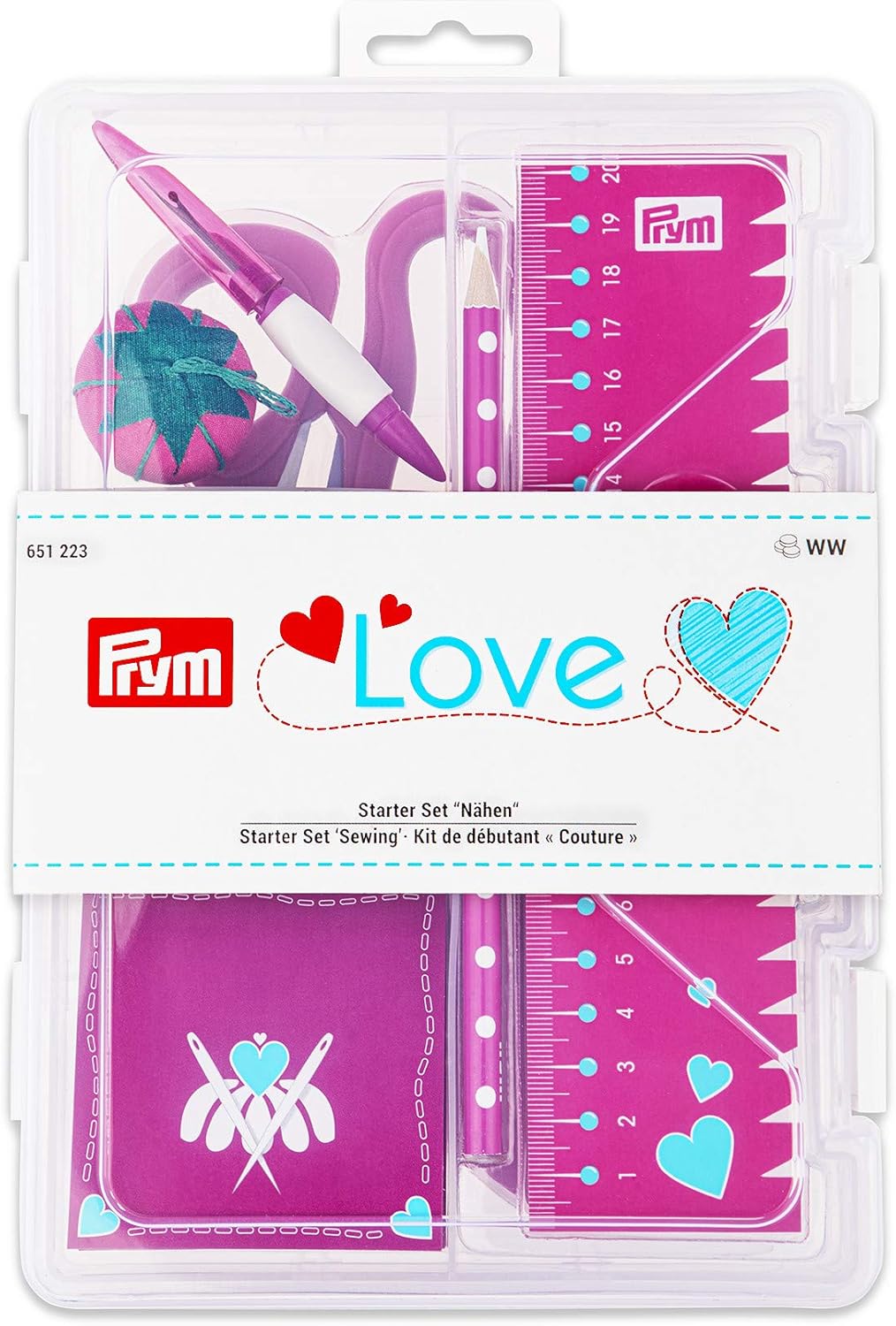 Prym 651223-1 Sewing Starter Set, 25 x 17 x 6,5 cm, Pink