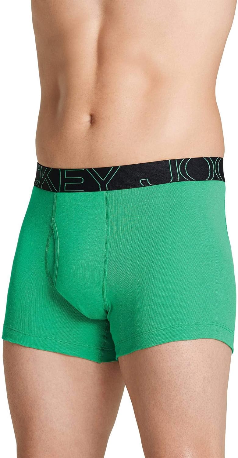 Jockey Men's Underwear ActiveBlend Boxer Brief - 4 Pack, Blue Curacao/Shamrock Green/Quartz Grey/Navy, XL - Image 2