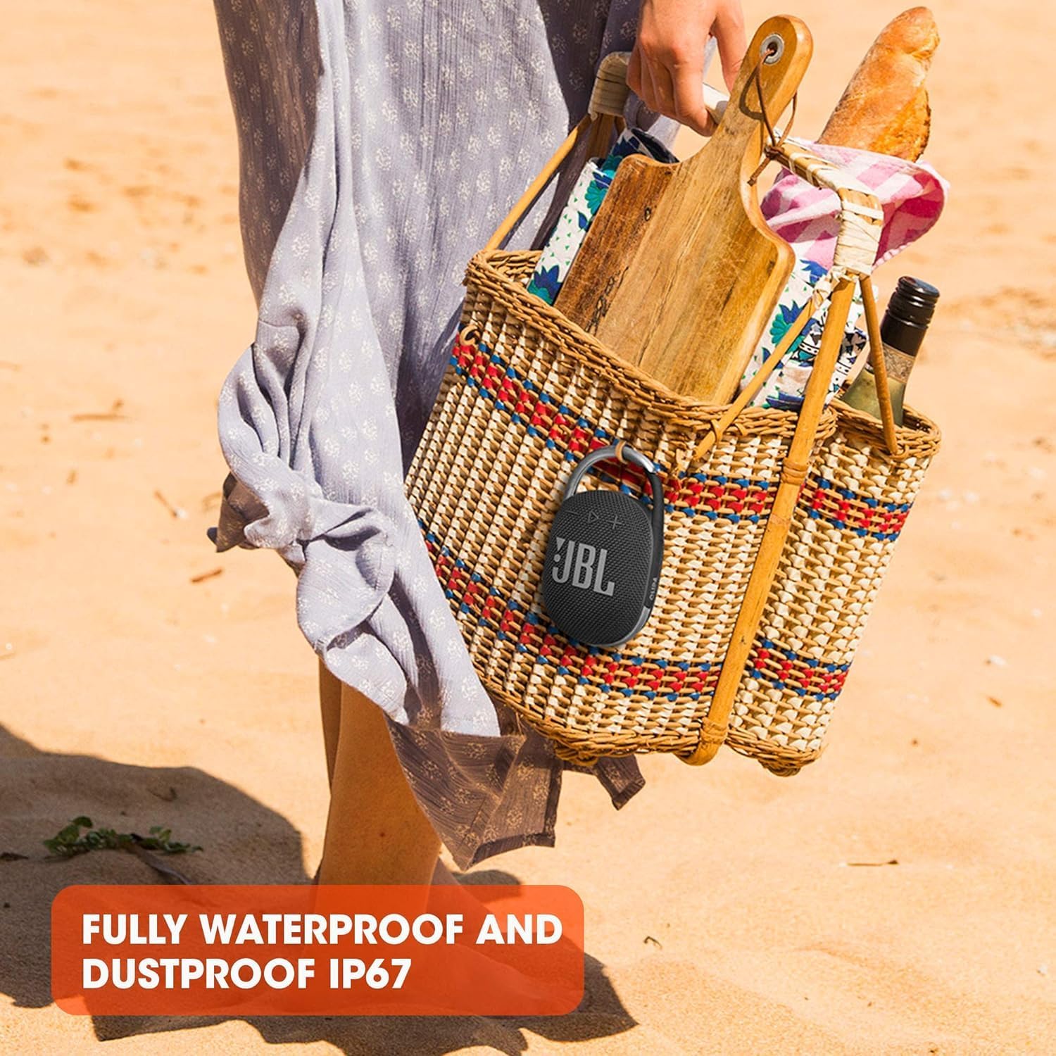 JBL Clip 4 Portable Bluetooth Speaker - Waterproof and Dustproof IP67, Mini Bluetooth Speaker for Travel, Outdoor and Home, (Squad), with Cleaning Cloth - Image 4