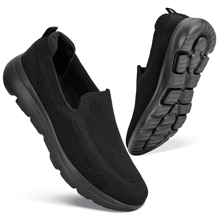 Konhill Herren Slip On Sneaker - Atmungsaktiv Bequem Mesh Freizeitschuhe