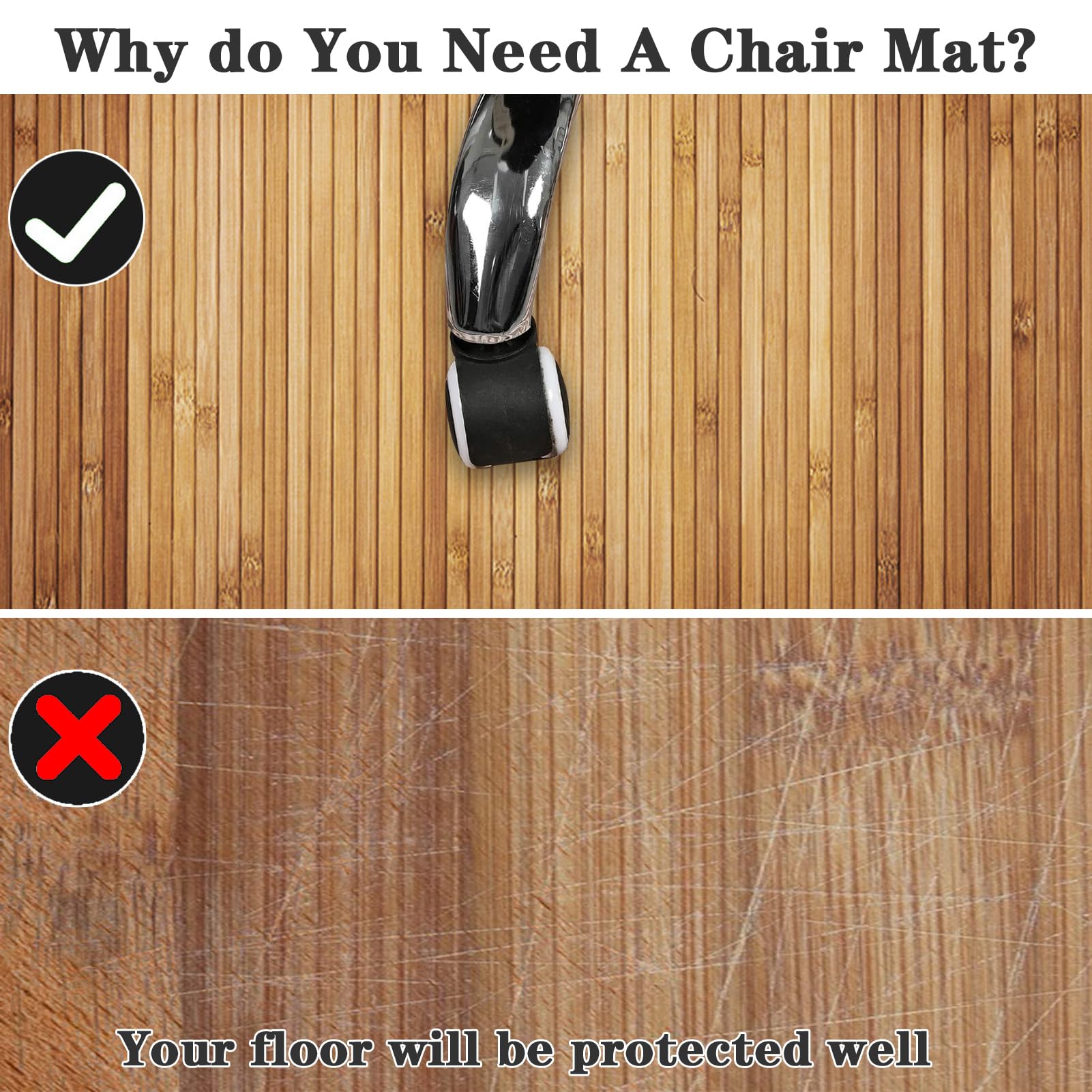 Heavy Du – Tapis de chaise de bureau pour moquette et planchers en bois dur, 160 x 200 cm, protection de sol de bureau, tapis de chaise de jeu, tapis de chaise roulante pour la maison et le bureau