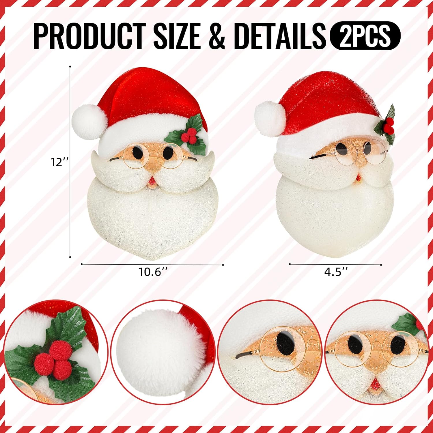Mudder 2 Pcs Christmas Porch Light Covers Christmas Outdoor Hanging Decorations Flexible Outdoor Light Cover for Winter Xmas Porch Garage Front Door Hanging Decor (Santa Claus)