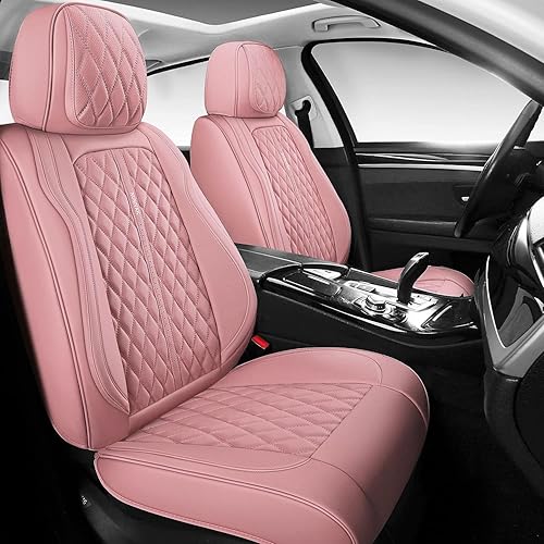 NUNIVAK Juego completo de fundas de asiento de coche de cuero de cobertura completa para autos, camiones, sedanes, con cuero sintético impermeable