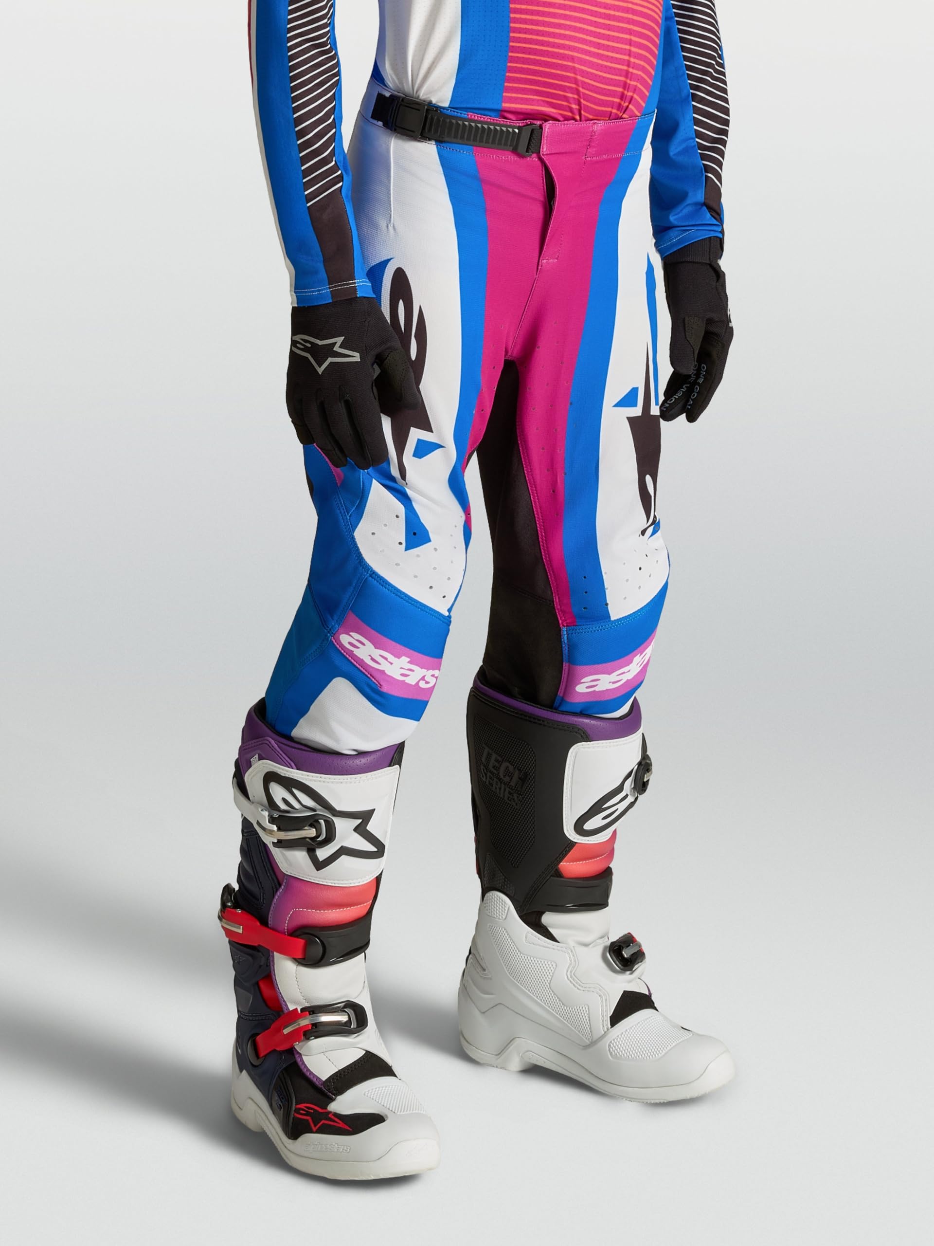 Alpinestars Supertech Maven Pantaloni Motocross Giovanili, nero/bianco/blu/rosso, 28