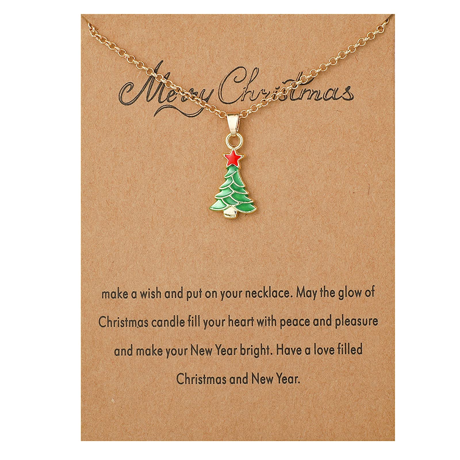 Christmas Tree Bell Boot Snowflake Santa Claus Snowman Pendant Necklace for Women Girl Teen Adjustable Make A Wish Card Link Chain Necklace Thanksgiving Xmas Party Jewelry Gift, Metal, alloy, (B09GFZ3DV8) Amazon Price History, Amazon Price Tracker