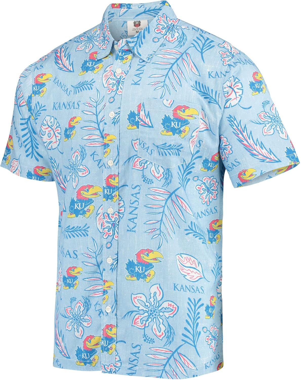 Wes and Willy Mens College Sports Fan Shirt Hawaiian-Vintage Floral Short Sleeve Button Down