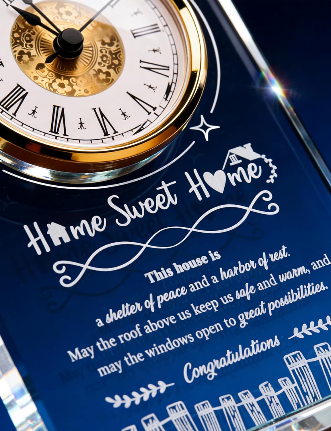 House Warming Gifts New Home,Crystal Quartz Clock | Housewarming Gifts Decor Ideas,Unique New Home Gifts for Men Women Couple Friend Family