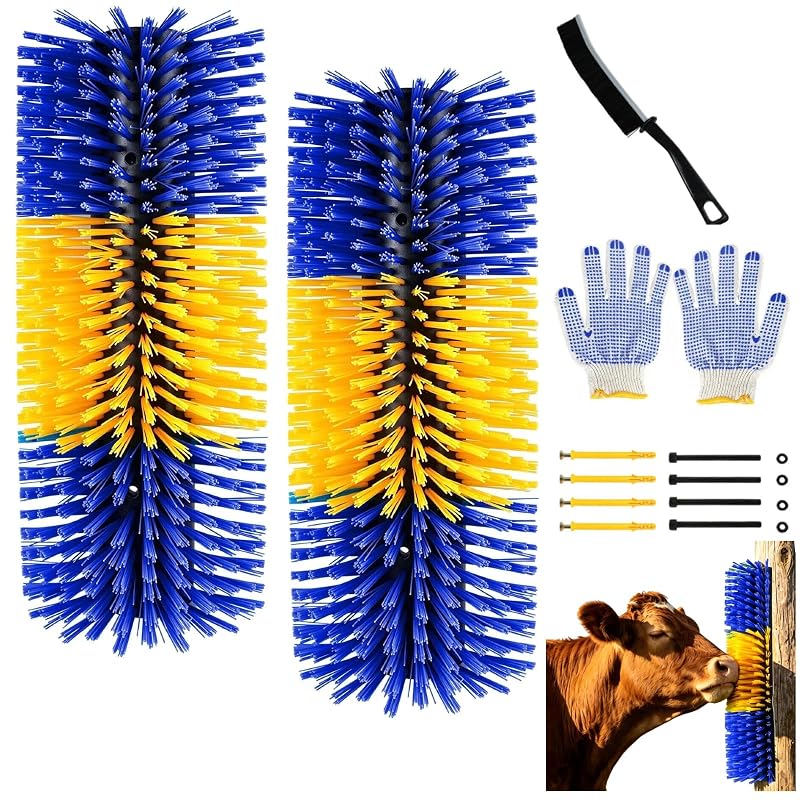 Escova para Cavalos e Animais de Criação SEHFKKD Azul, Pacote com 2