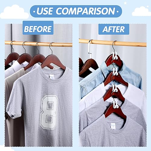 Miniatura 4 de 100 ganchos de plástico para colgar ropa, ganchos extensores de plástico para colgar en cascada, ganchos extensores para ahorrar espacio, clips