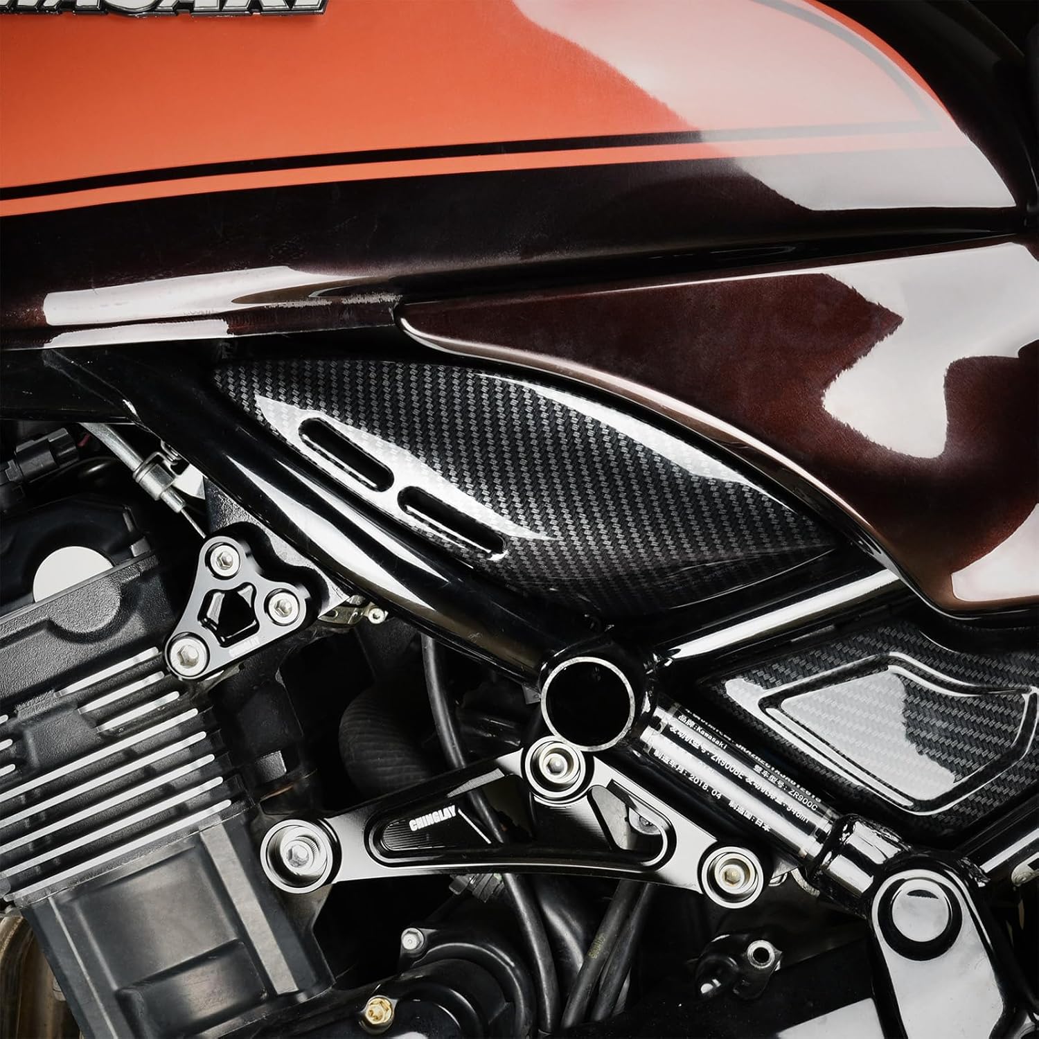 Fuel Tank Side Cover for Z900RS 2018-2025 Cafe/SE z900rs Frame Guards Decorate Fairing Accessories z 900 rs Tank Side Panels Cover (5D Carbon Look)