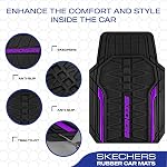 Skechers Mats de voiture, Tapis de voiture en caoutchouc lourd ensemble complet,Matières de sol tout temps,Eauproof TrimTo Fit Universal Floor Liner Accessoires de Voiture,Nattes de Sol Automotive pour les Camions SUV,violet