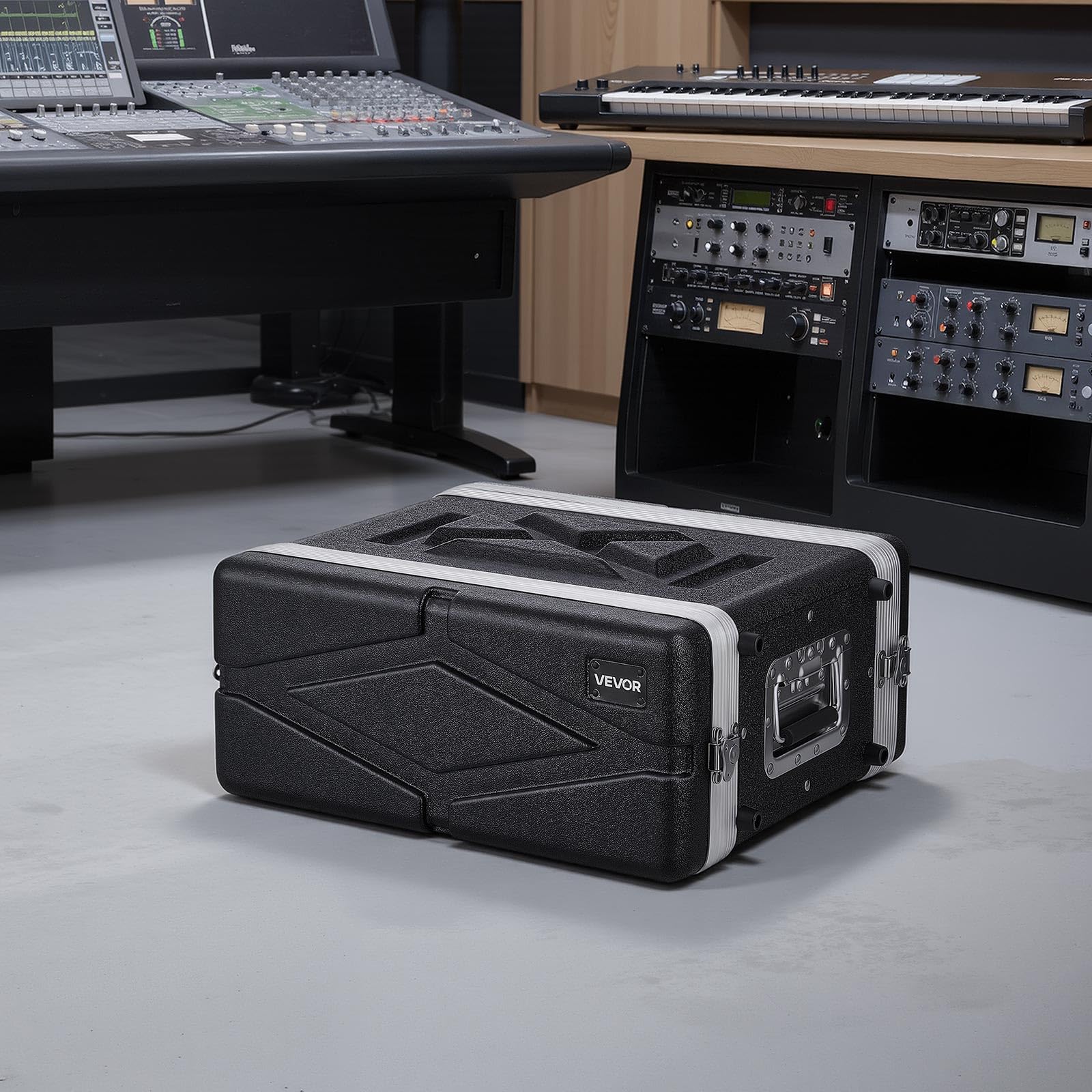 VEVOR Armadio Rack per Server 4U, Armadio Server per Amplificatori Processori Controller Profondità Interna 290 mm, Materiale ABS Chiusura a Torsione Incassata Pannelli Posteriori Anteriori Rimovibili