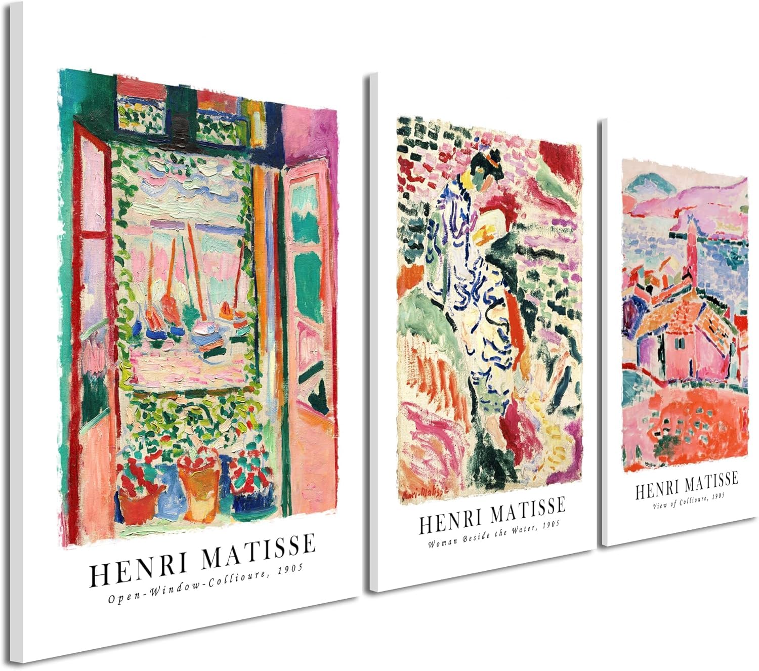 lianyibo Canvas Wall Art 3 Piece Henri Matisse Art Abstract Colorful Matisse Posters Canvas Prints Home Office Decorations(50x70x3/Frameless)