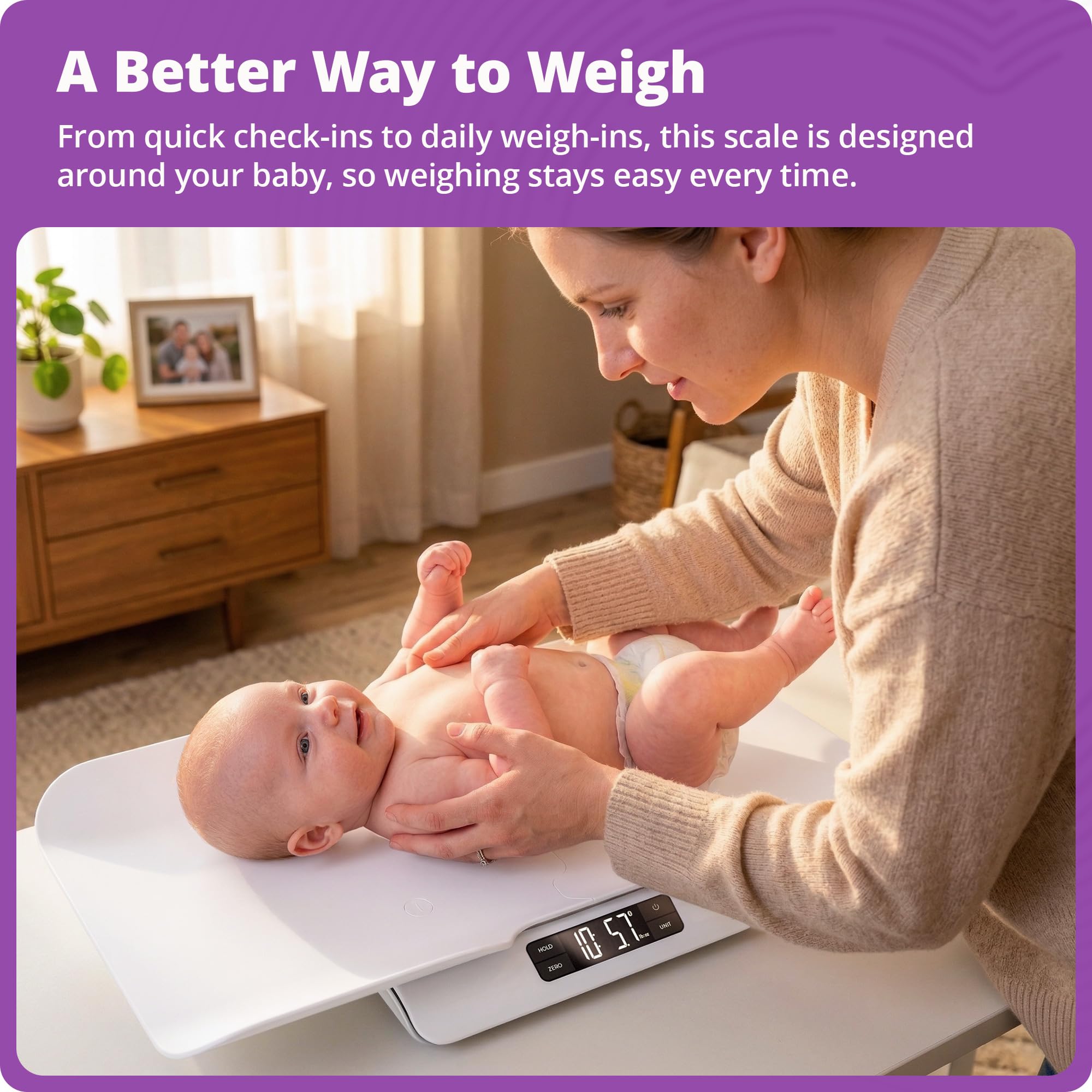 Greater Goods Bilancia intelligente Bluetooth con algoritmo interno per neonati e bambini che si muovono