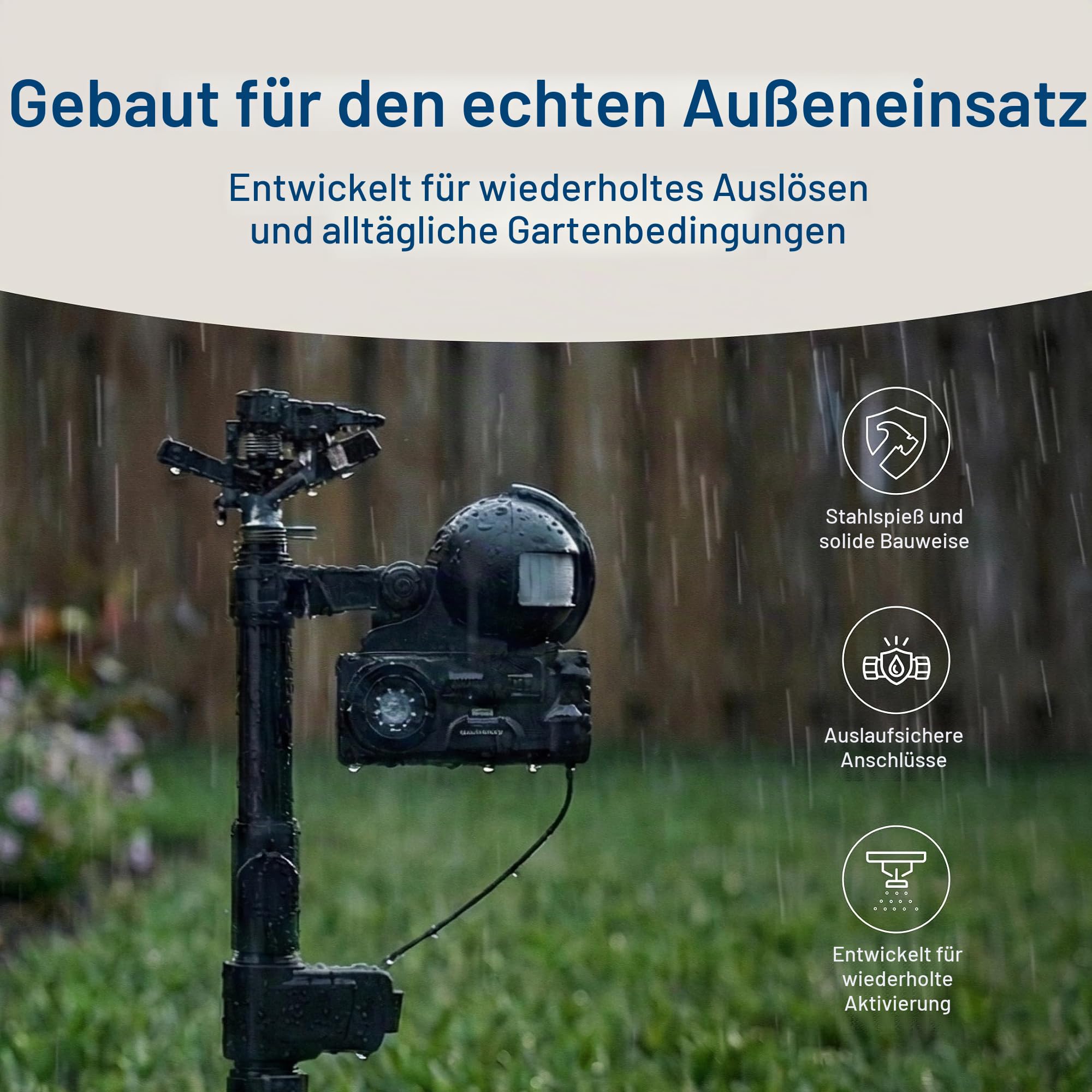 Orbit 62100 Yard Enforcer Bewegungsaktivierter Sprinkler mit Tag- und Nacht-Erkennungsmodi, Schwarz