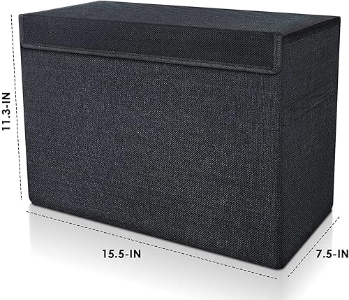 Vista 14 de Leffis Caja de almacenamiento para cómics, 15.5 x 7.5 x 11.3 pulgadas, caja corta plegable con tapas para 150 contenedores de cómics resistentes