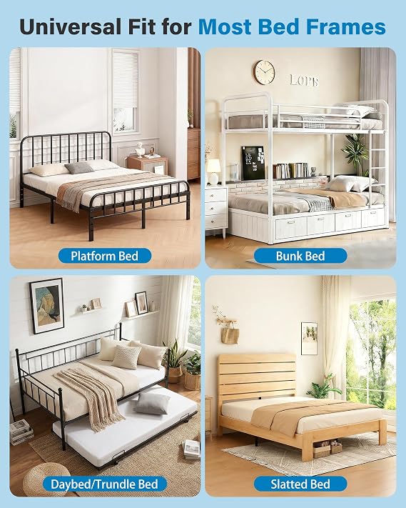 Bunkie Board Queen 60x80'' for Bedroom: Breathable & Moisture Resistant Boards for Mattresses - Heavy Duty Low Profile Queen Box Spring Supplement Bed Support Board, Noise Minimizing
