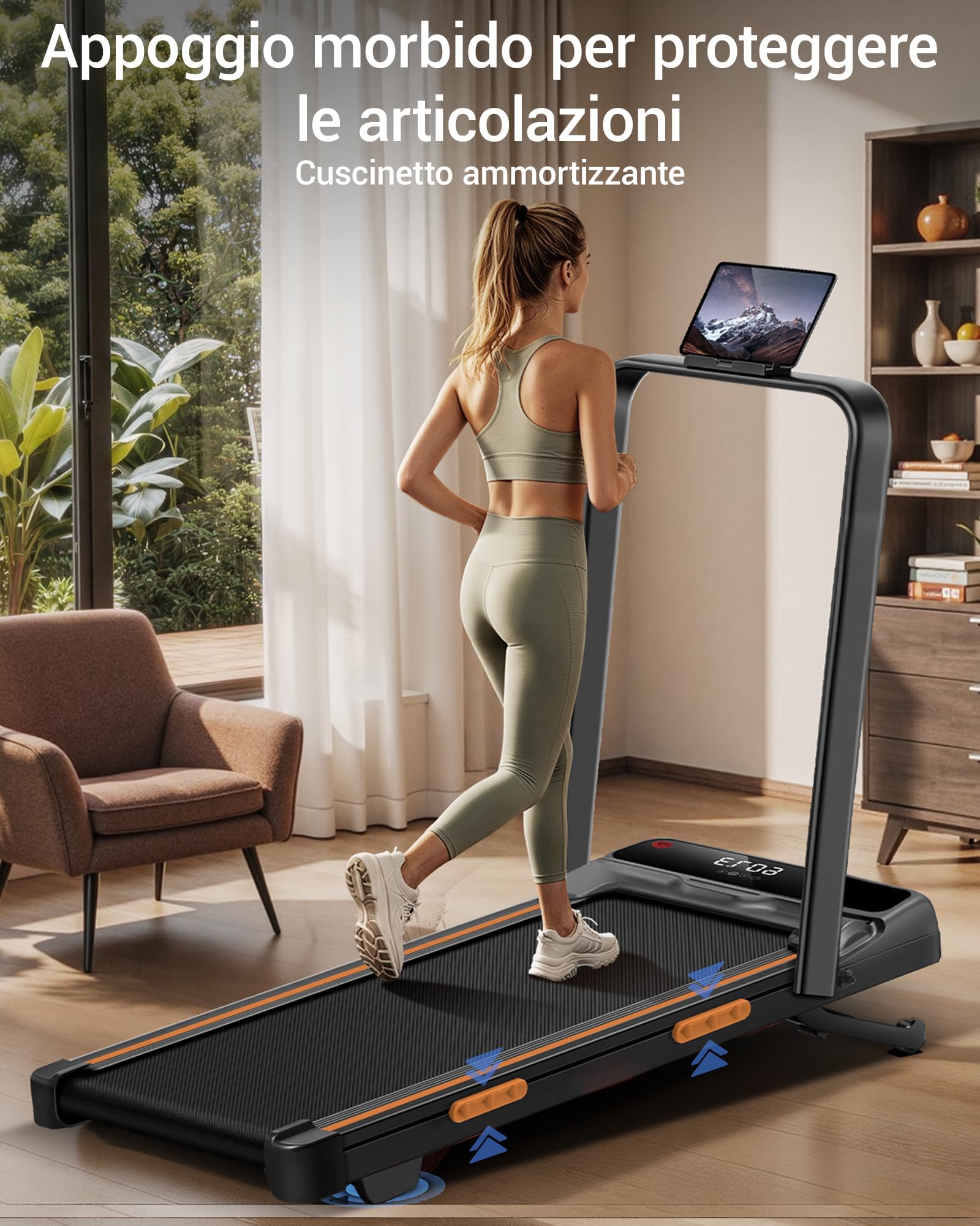 UMAY Tapis Roulant con Inclinazione 20% Automatica, Tapirulan 12KM/H | Tapis Roulant Elettrico Pieghevole, Tapirulan da Casa 3.0HP con Display LED