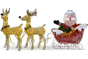 Flocked Santa Claus Sleigh