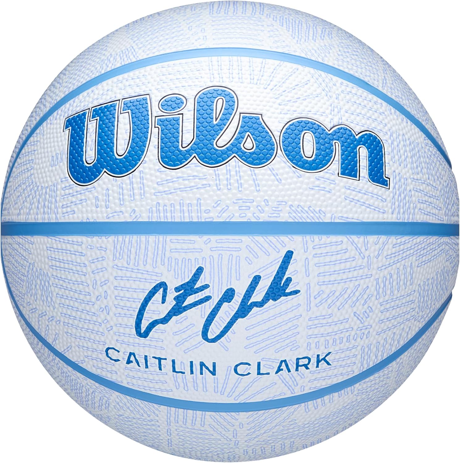 Wilson Caitlin Clark Envision Basketball - Dream Big Design, All-Surface Grip for Outdoor Play, Size 5 Blue 27.5"