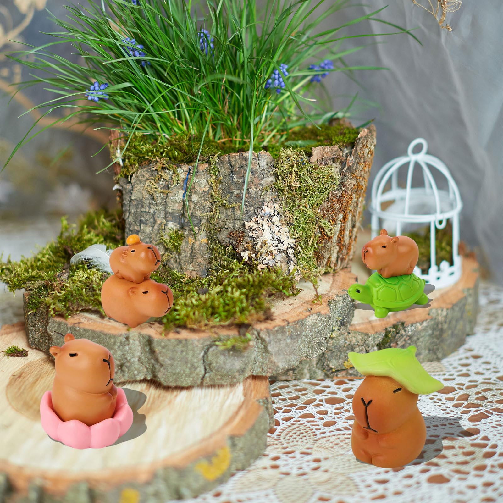 100 Miniatures Capybaras En Résine – Environ 1 Cm – Pour Maisons De Poupées, Jardins De Fées, Décoration