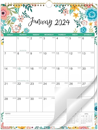 Calendario 2024  Calendario de pared 2024, enero de 2024 a diciembre de 2024, pequeño, 11 x 8.4 pulgadas, calendario mensual 2024 con amplios