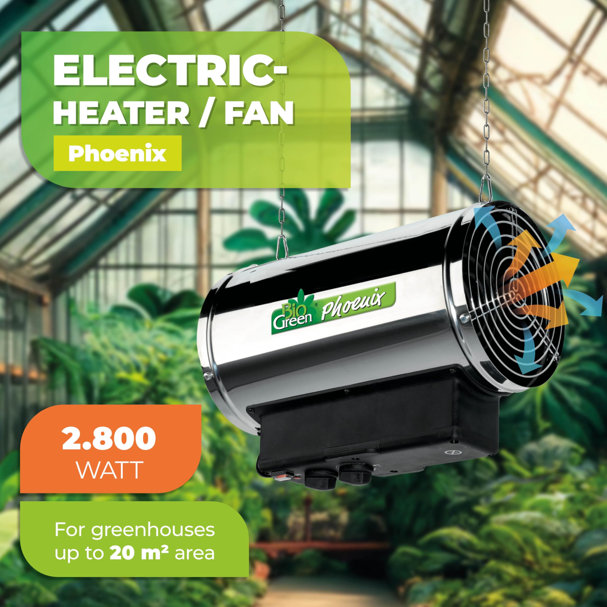 Bio Green PHX 2.8 Phoenix Chauffage pour Serre