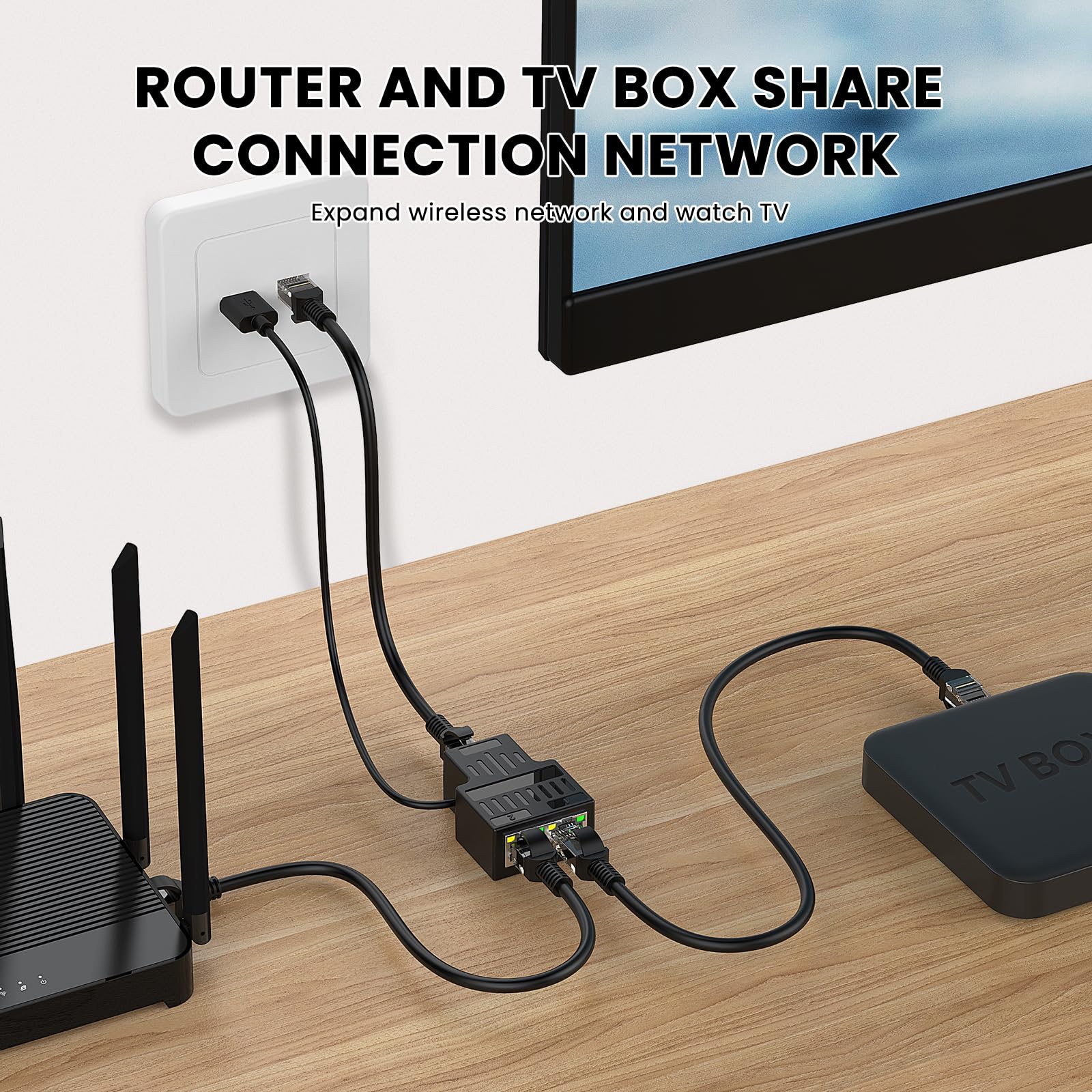 Switch Ethernet RJ45 1 à 2 Ports Gigabit 1000Mbps - Répartiteur Réseau Aluminium