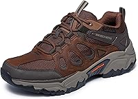 Skechers Men's Terraform Selvin Hiking Shoes - Relaxed Fit, Water-Repellent Leather, Air-Cooled Memory Foam, Goodyear Traction Outsole