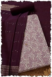 Soch Womens Chanderi Botanical Print Unstitch Dress Material With Zari Woven