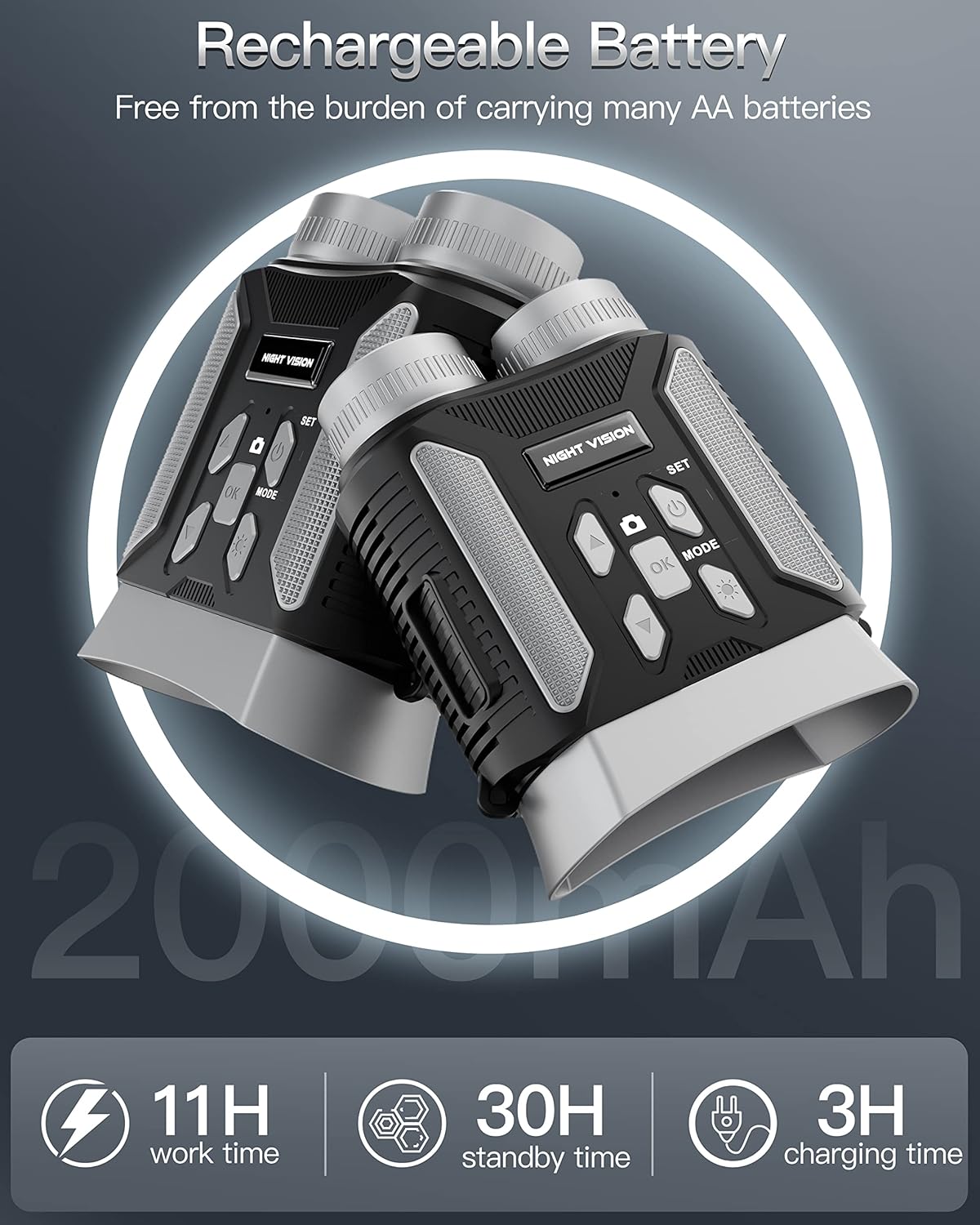 Night Vision Goggles, Mini Night Vision Binoculars, 4K Military Tactical for Adults, 8X Digital Zoom, Infrared, Recharged, Photo& Video with Audio, for Hunting& Security, 2.4’’ Screen, 32GB : Sports & Outdoors