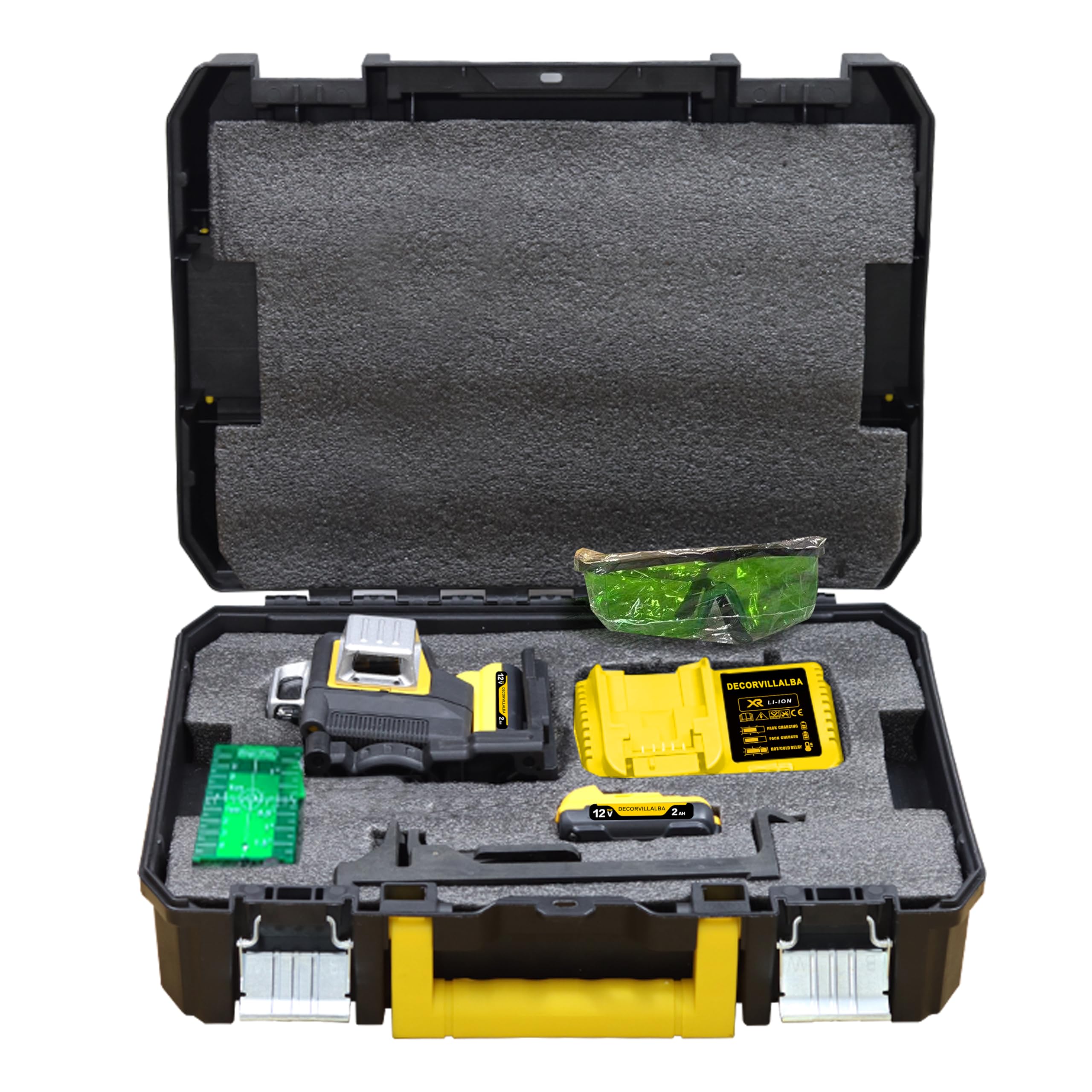 laser de 12 Líneas/Nivel Laser Autonivelante de batería de Litio recargable/Herramienta de Nivelación con Líneas Verde de Inclinación Horizontales Verticales