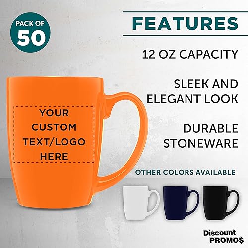 Miniatura 9 de Juego de tazas de café Java curvadas personalizadas, paquete de 10, logotipo personalizado, texto, 12 onzas, tazas de cerámica para restaurante,