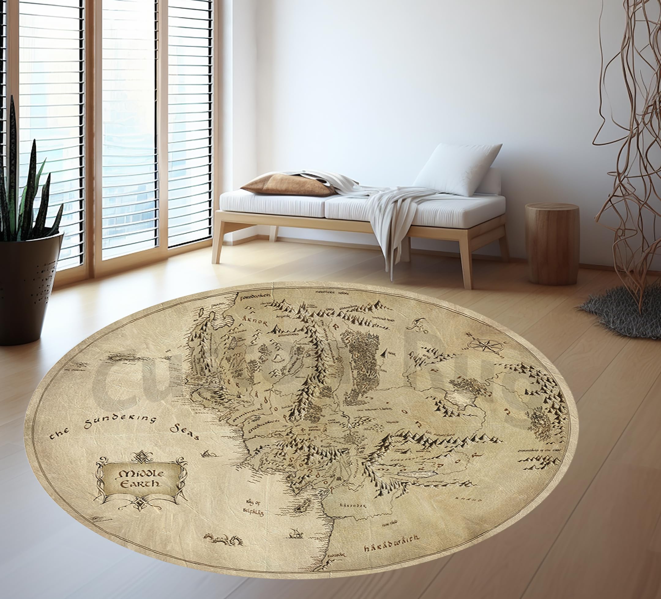 Round Middle Earth Rug HT-1768 (63 Inches = 160 cm)