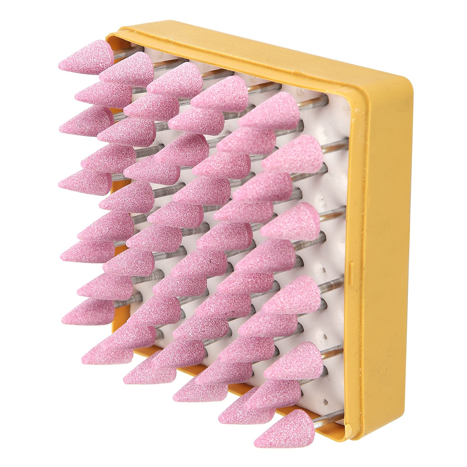 Estink 50 pcs Korund Schleifspitze Set, 3 X 12 Mm Dreikantkegel Schleifkopf-Bits mit 3 Mm Schaft Zum Schleifen,Schleifpolierköpfe