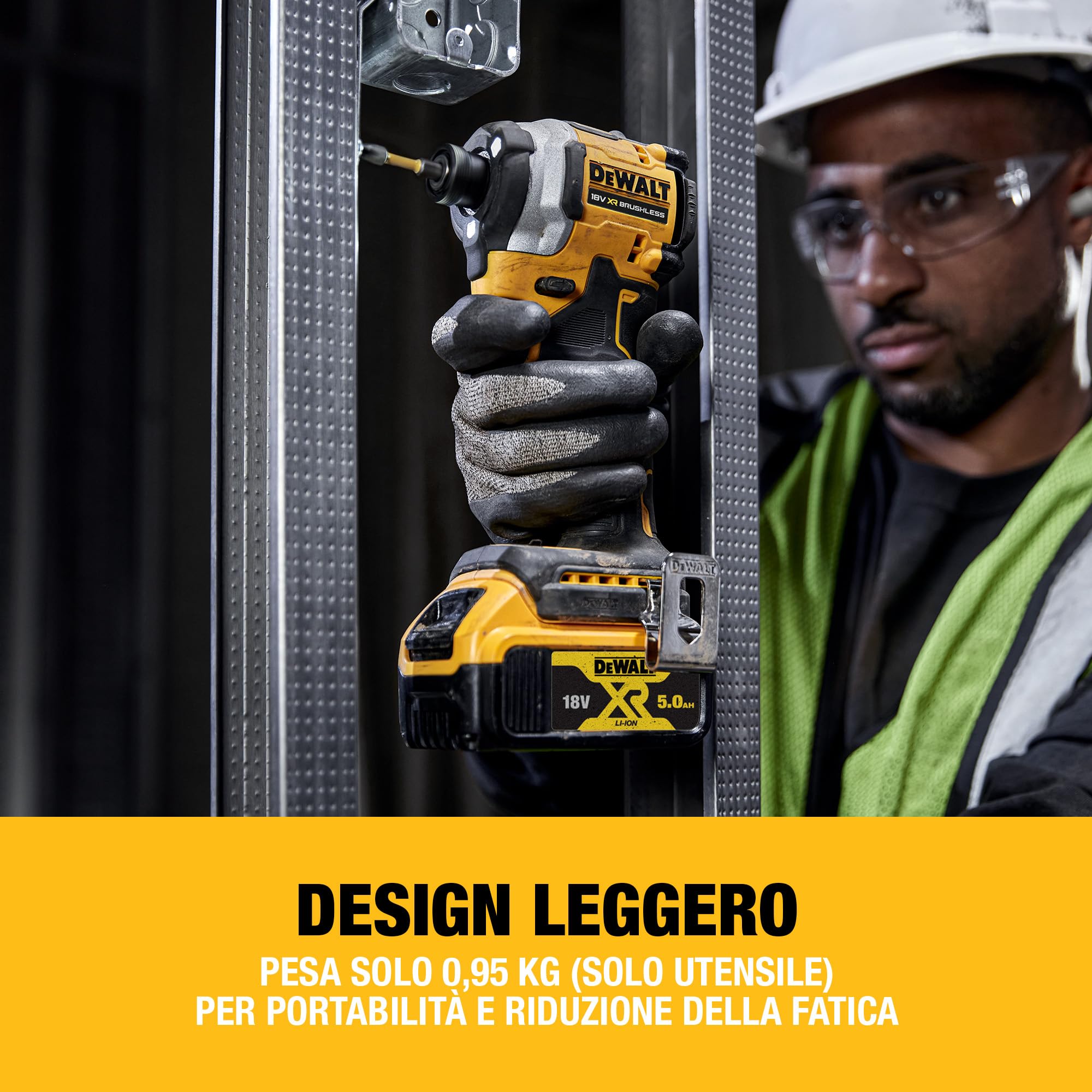 DEWALT Avvitatore a Impulsi Compatto Senza Spazzole 18V XR, Unità Singola, DCF850N-XJ