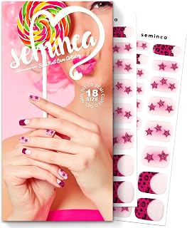 Semi Cured Gel Nail Strips-Sizzling Rose Star & Leopard Design, Fast Cure, Glossy Finish, Durable, Easy DIY Nail Art for Parties & Holidays Works with Any UV/LED Lamps(Starry Wild Child)