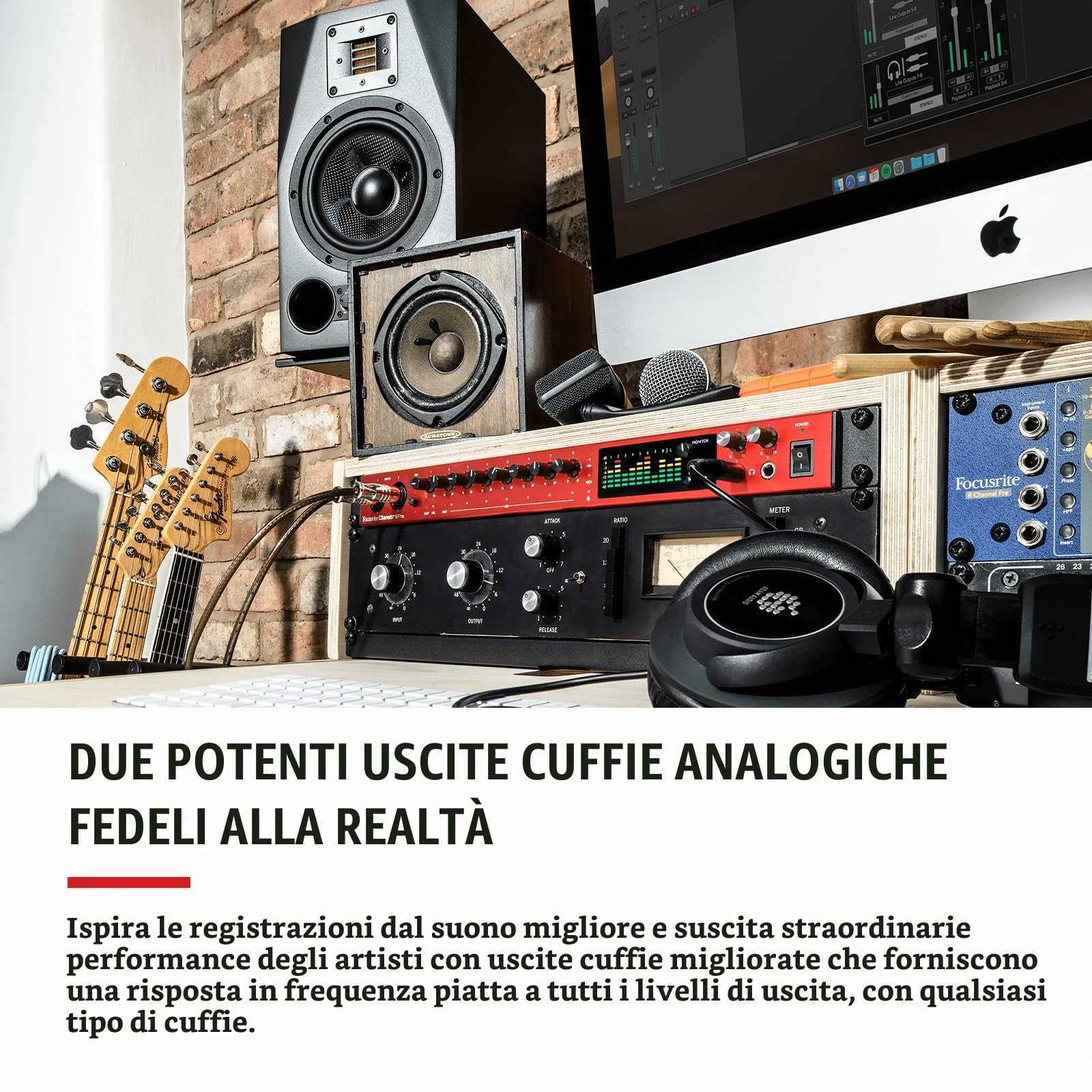 Focusrite Clarett+ 8Pre, interfaccia audio a 18 ingressi e 20 uscite per produttori esperti, qualità studio —Otto preamp ad alte prestazioni, basso livello di rumore e distorsione, per un audio pulito