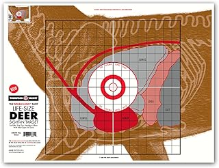 Life Size Deer Vital Organ Sight in - Paper Hunting & Shooting Targets (19