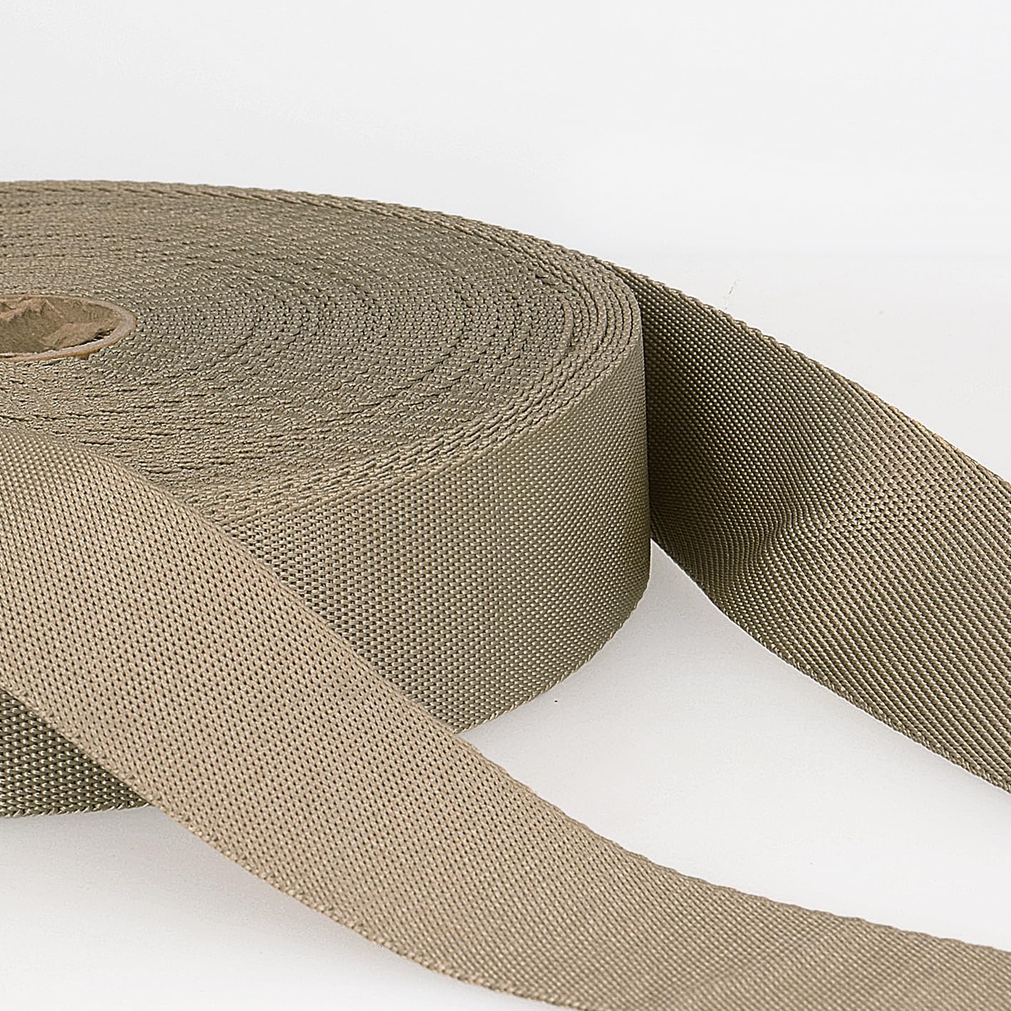 Sangle bandoulière polyester beige 35mm ruban tissu sac couture 20m
