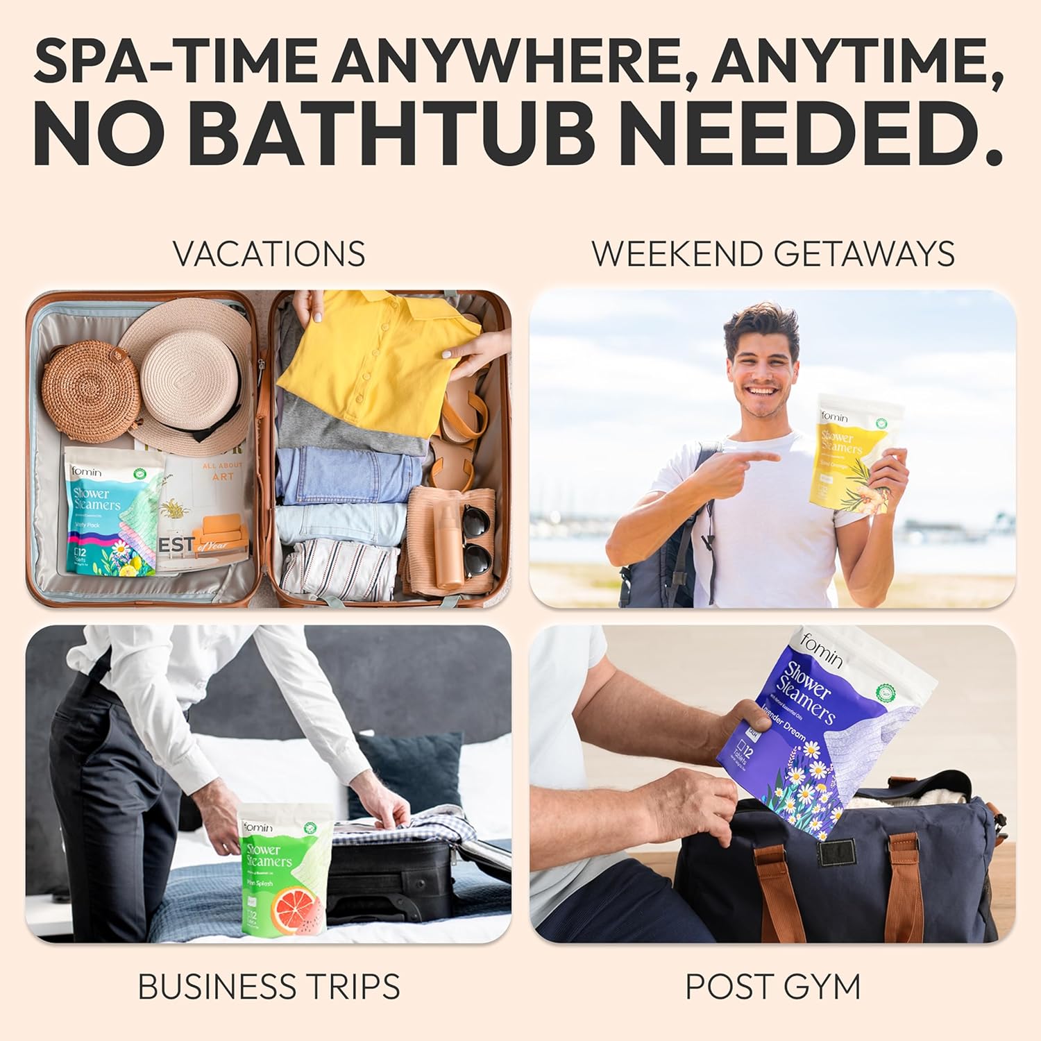 FOMIN Aromatherapy Shower Steamers - 12 Count - Spiced Orange Bath Bombs with Essential Oils for Stress Relief & Relaxation - Self Care, Spa Gifts for Women and Men - Shower Aroma for Body Wellness - Image 6